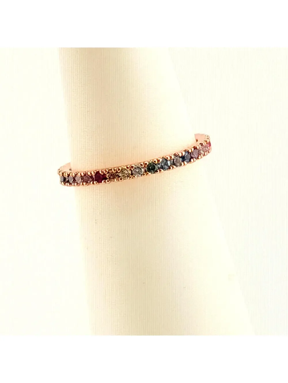 Bomb Party Dainty MHA Mental Health Sz 6 (6.5 on Sizer) Rainbow Rose Gold
